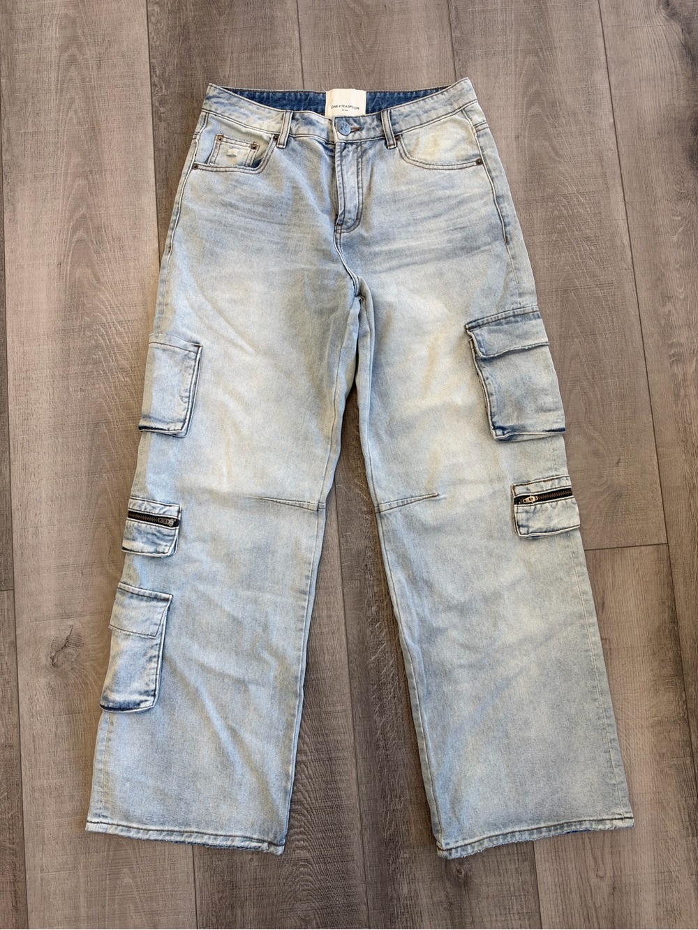 One Teaspoon Light Blue Cargo Jeans